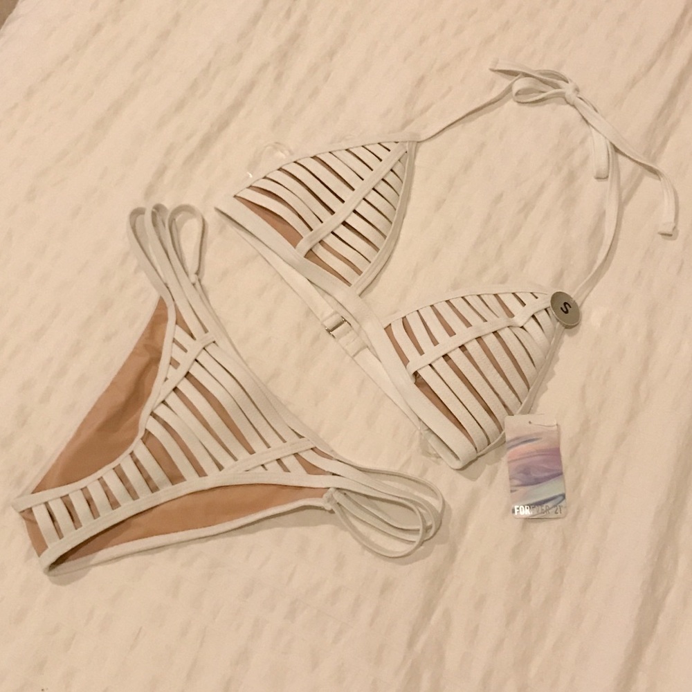 White/Nude Strappy Bikini